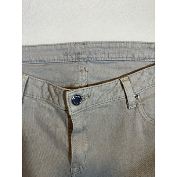 Michael Kors Women's Gray Straight Leg Cropped Pants Capris Size 10 - Picture 3 of 4
